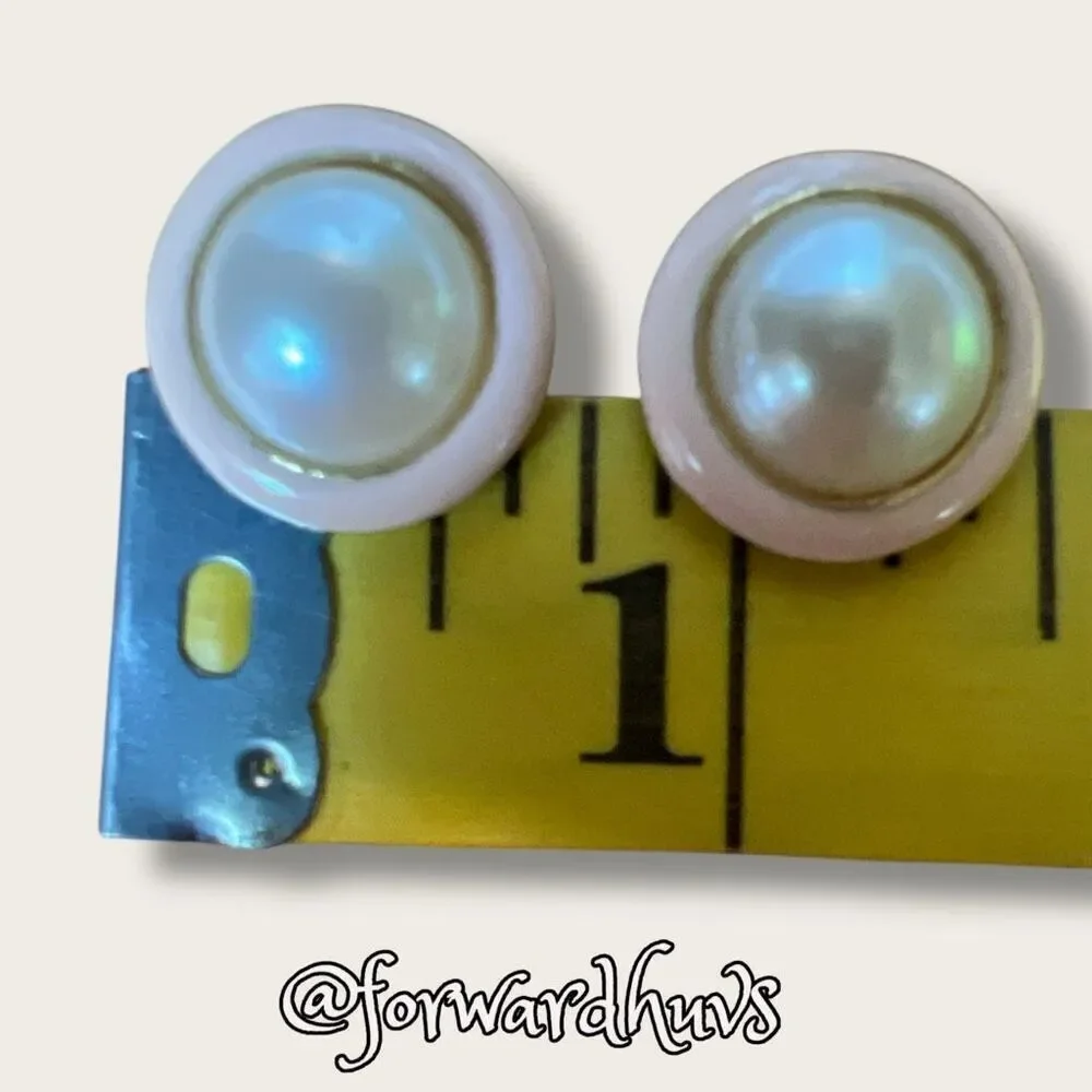 Bundle Sale 3 for $15 | Vintage Gold-Tone and Faux Pearl Stud Earrings